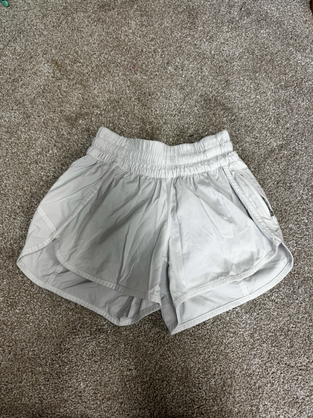 White lululemon Track That 3” Shorts